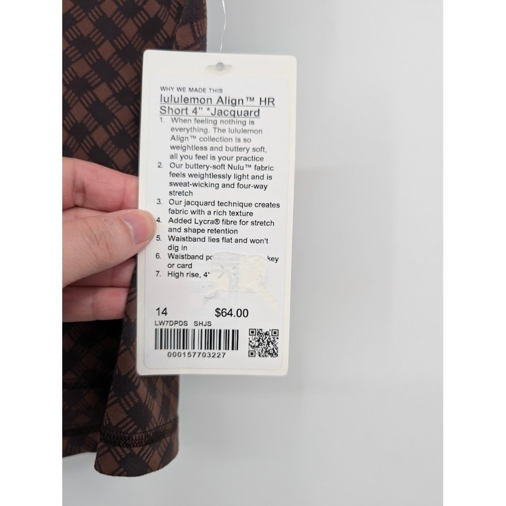 Lululemon Align High Rise Short 4" Jacquard NWT Women's sz 14 - Picture 3 of 5